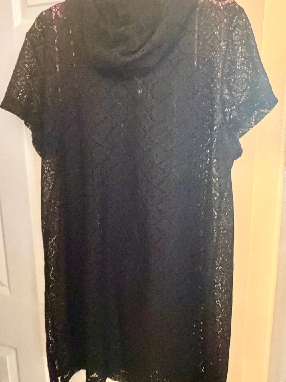 Jaclyn Smith Black Lace Zip Hoodie Swim Coverup - Picture 5 of 7